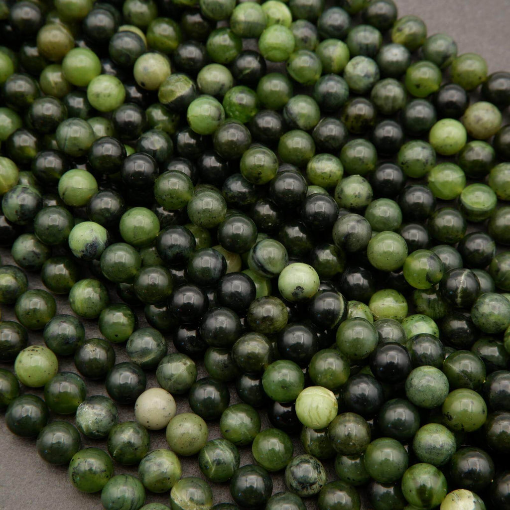 Canadian Green Jade · Smooth · Round · 6mm, 8mm, 10mm, Tejas Beads, Beads