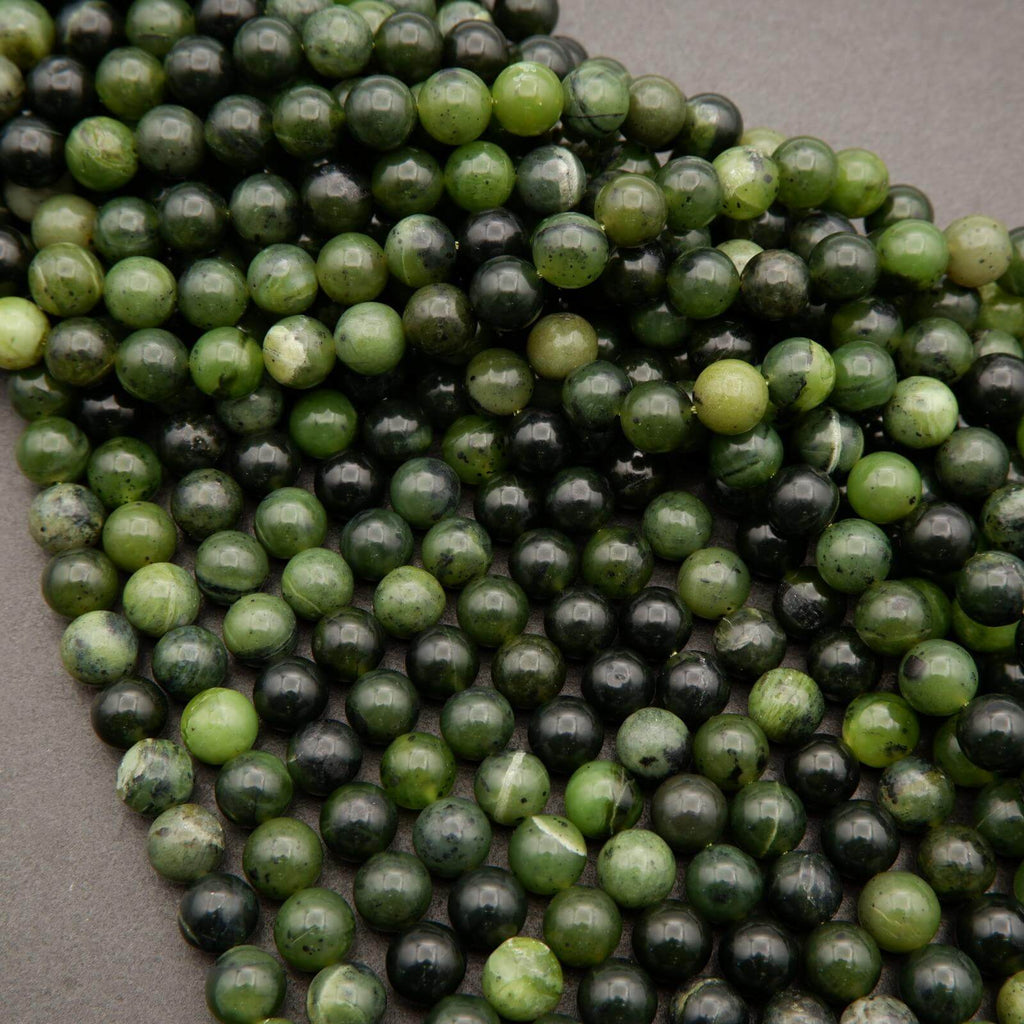 Canadian Green Jade · Smooth · Round · 6mm, 8mm, 10mm, Tejas Beads, Beads