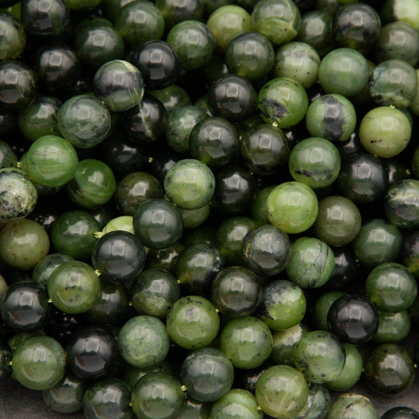 Canadian Green Jade · Smooth · Round · 6mm, 8mm, 10mm, Tejas Beads, Beads