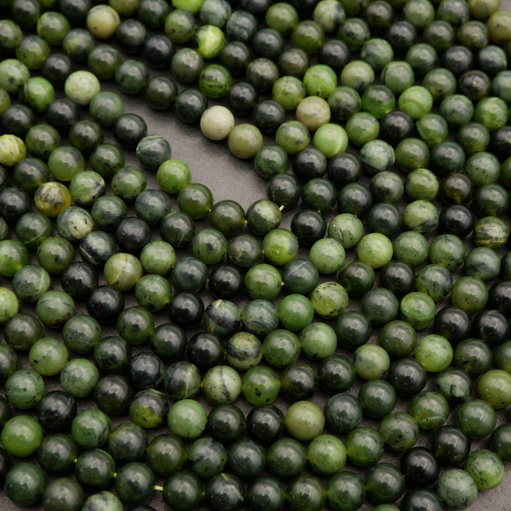 Canadian Green Jade · Smooth · Round · 6mm, 8mm, 10mm, Tejas Beads, Beads