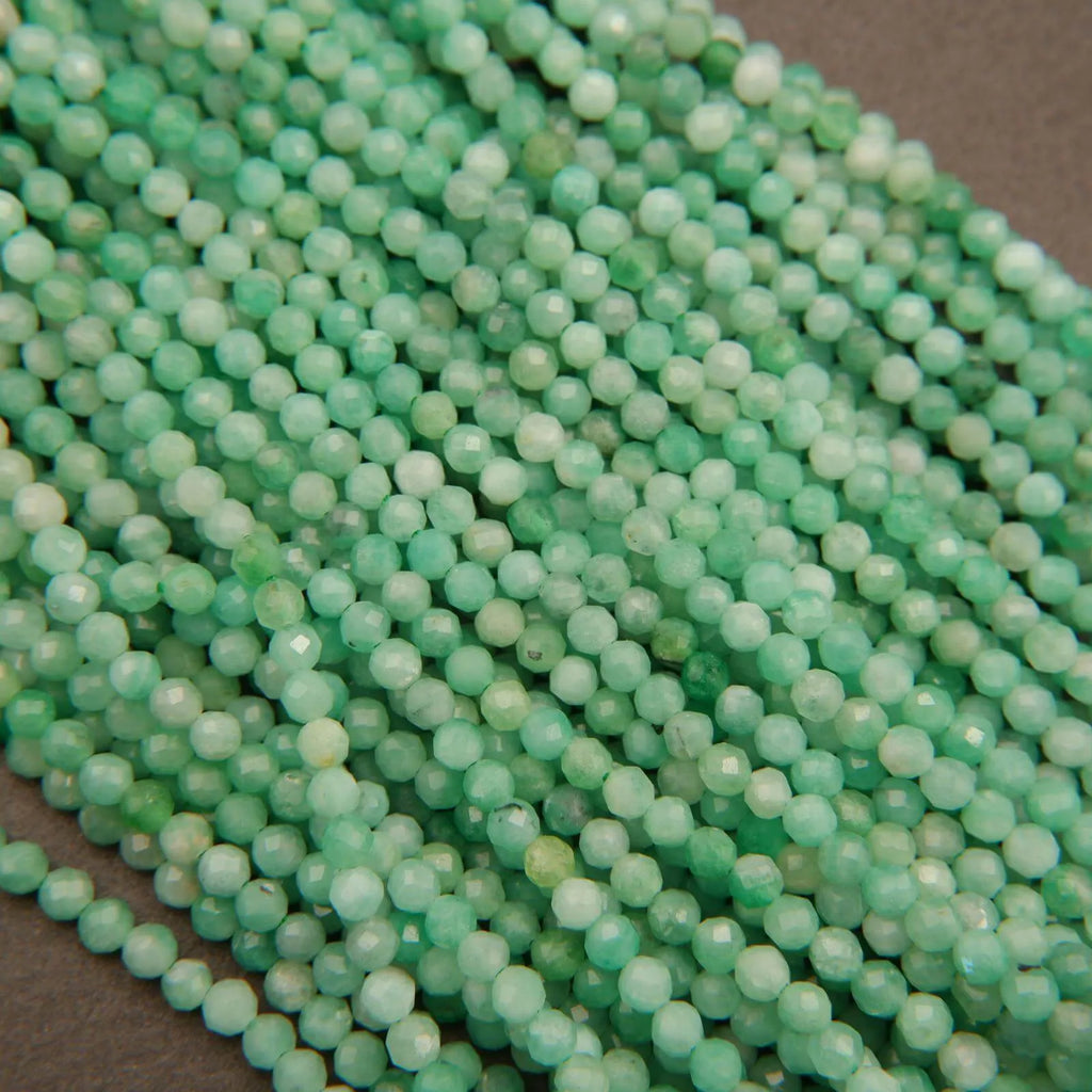 Emerald A · Microfaceted · Round · 3mm, Tejas Beads, Beads