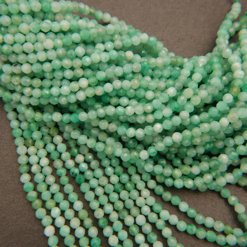 Emerald A · Microfaceted · Round · 3mm, Tejas Beads, Beads