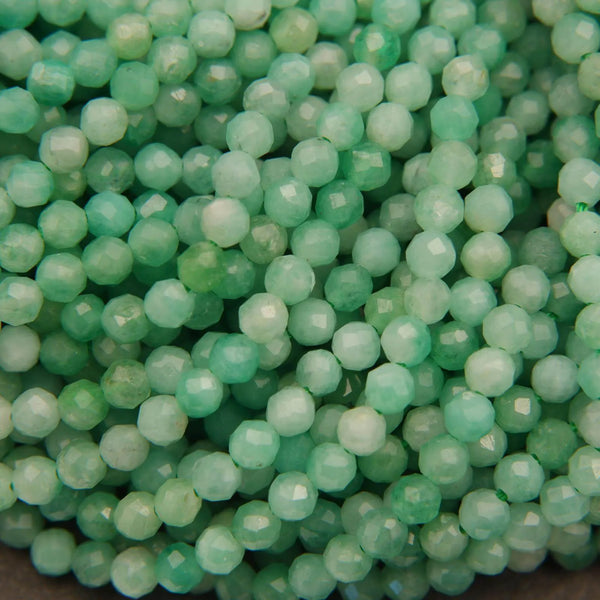 Emerald A · Microfaceted · Round · 3mm, Tejas Beads, Beads