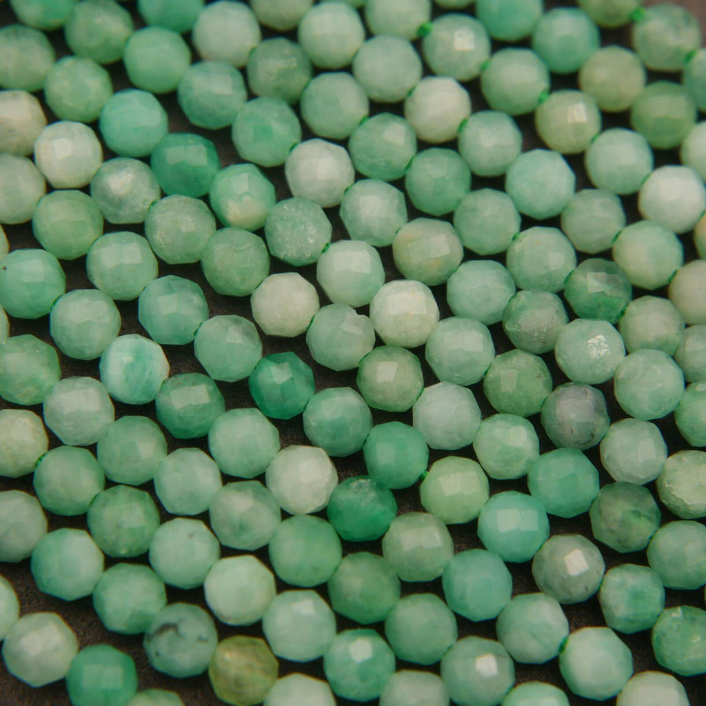 Emerald A · Microfaceted · Round · 3mm, Tejas Beads, Beads