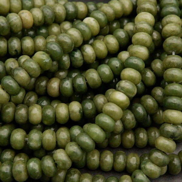 Olivine Jade · Smooth · Rondelle · 5x8mm, Tejas Beads, Beads