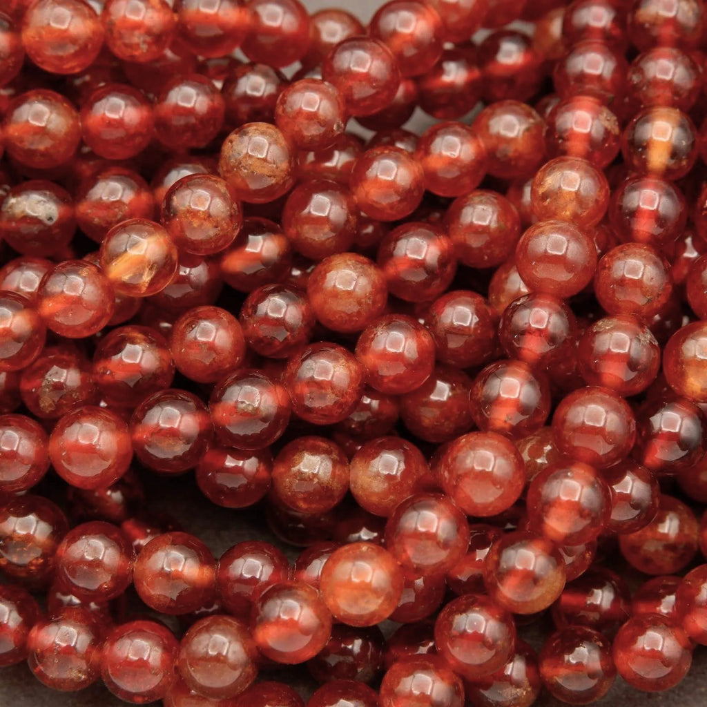 Hessonite Garnet · Smooth · Round · 5mm, 5.8mm, Tejas Beads, Beads