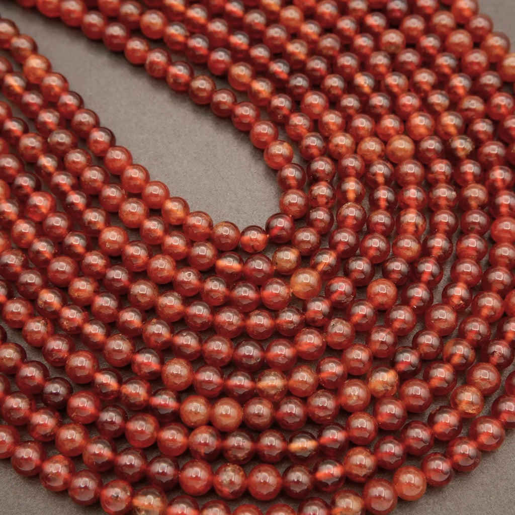 Hessonite Garnet · Smooth · Round · 5mm, 5.8mm, Tejas Beads, Beads