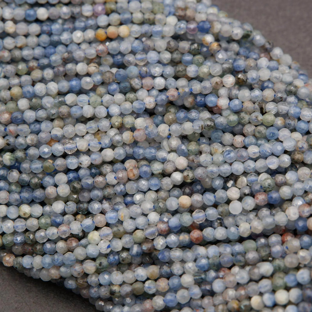 South African Kyanite · Microfaceted · Round · 2mm, Tejas Beads, Beads