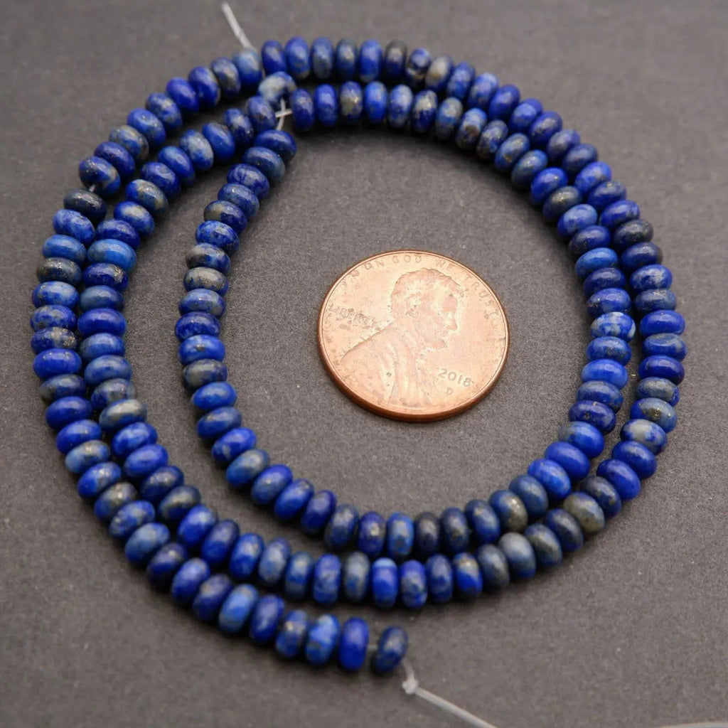 Lapis Lazuli · Smooth · Rondelle · 2x4mm, Tejas Beads, Beads