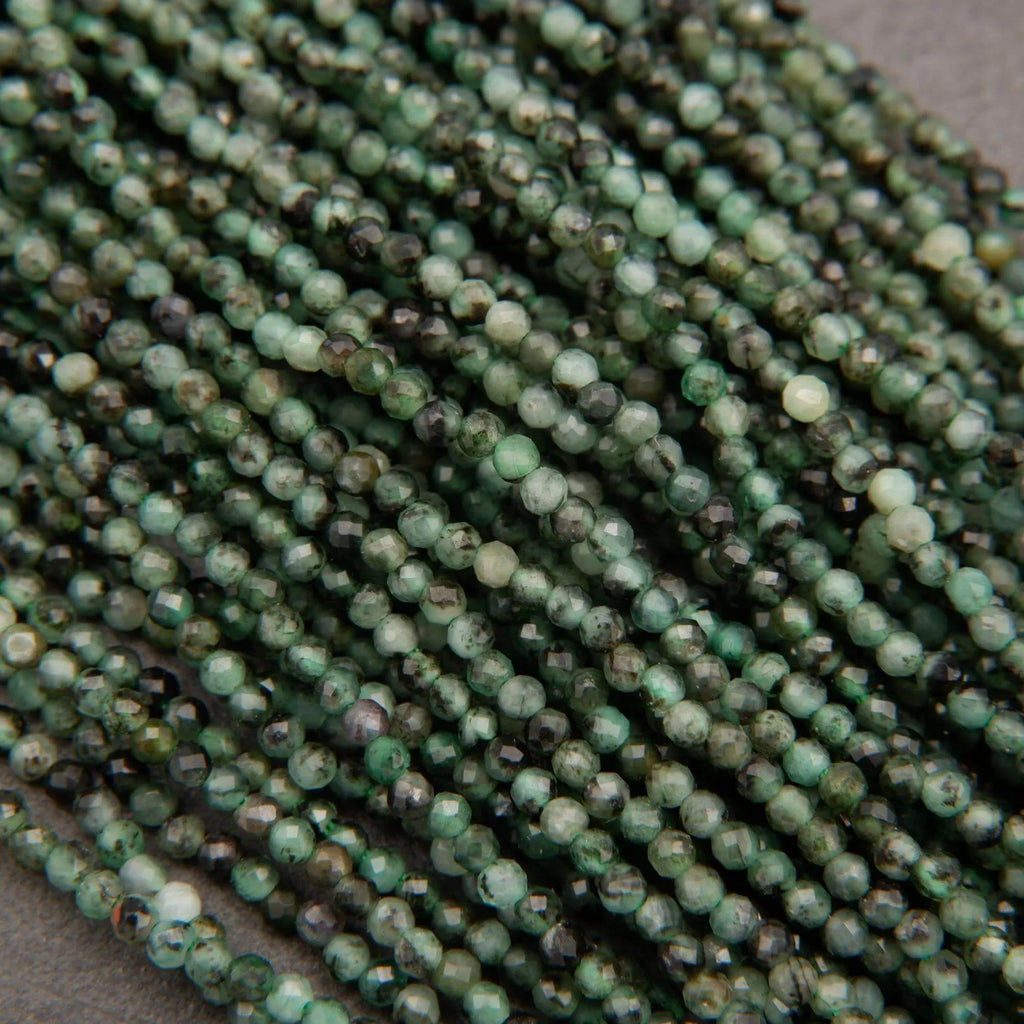 Emerald Mix · Microfaceted · Round · 1.9mm, Tejas Beads, Beads