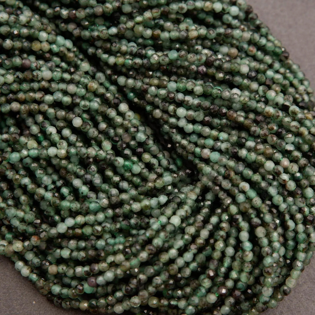 Emerald Mix · Microfaceted · Round · 1.9mm, Tejas Beads, Beads