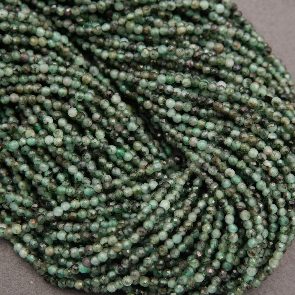 Emerald Mix · Microfaceted · Round · 1.9mm, Tejas Beads, Beads