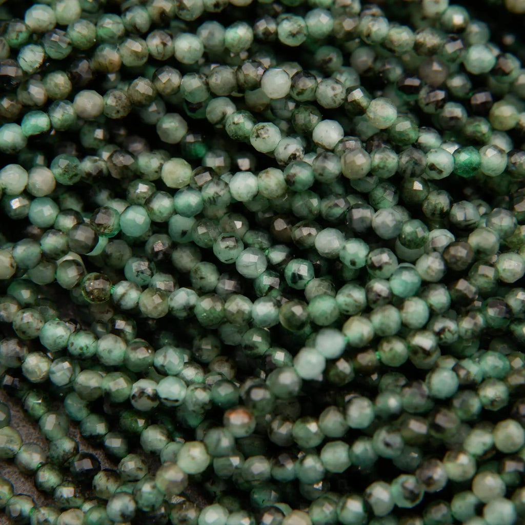 Emerald Mix · Microfaceted · Round · 1.9mm, Tejas Beads, Beads