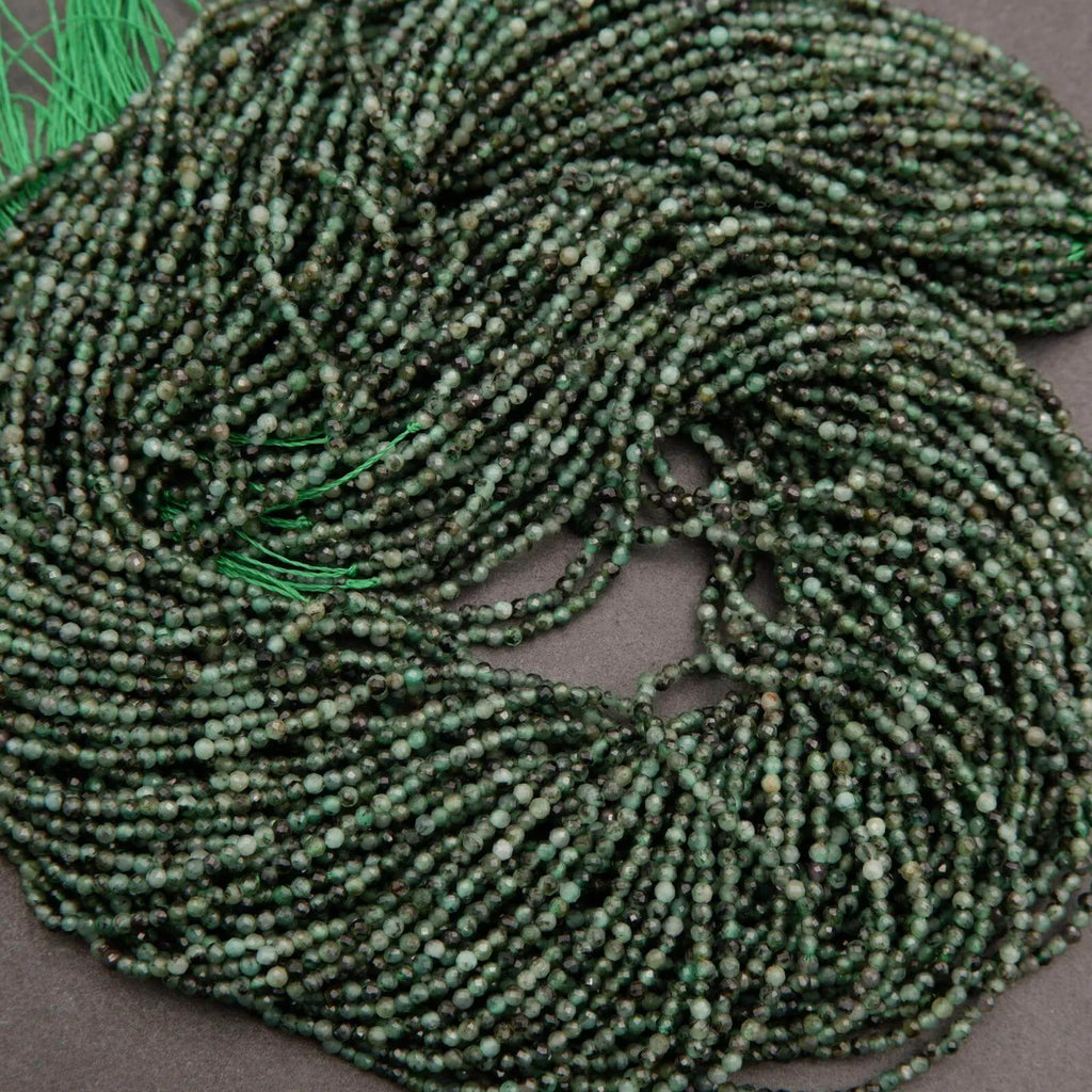 Emerald Mix · Microfaceted · Round · 1.9mm, Tejas Beads, Beads