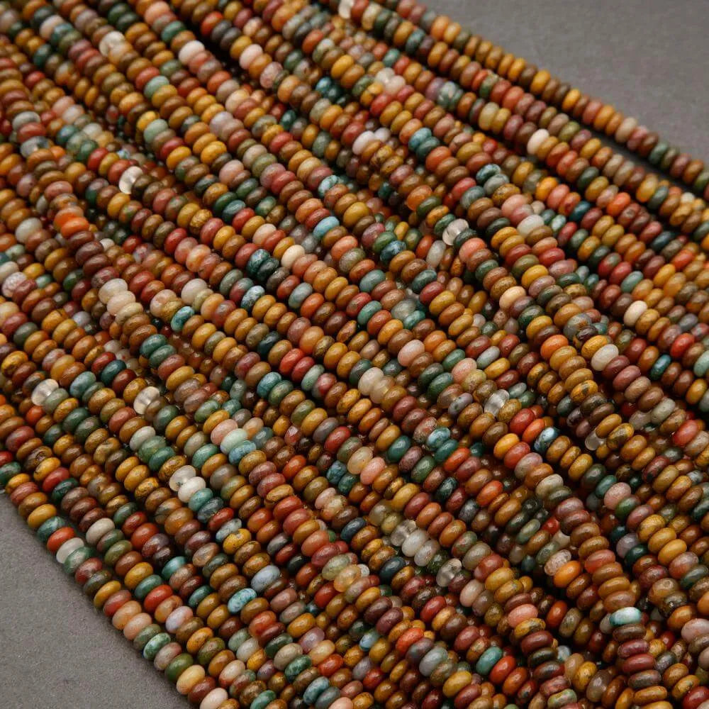 Ocean Jasper · Smooth · Rondelle · 2x4mm, Tejas Beads, Beads