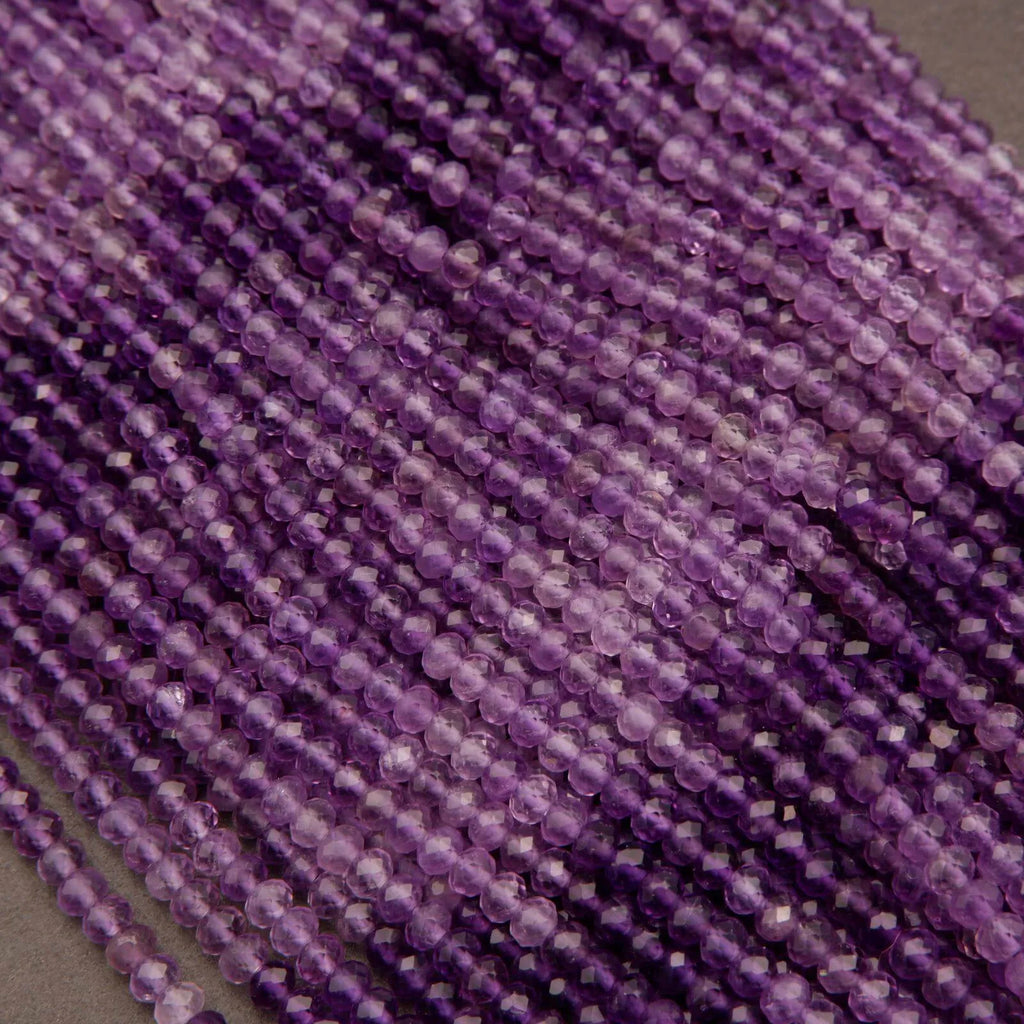 Amethyst · Ombre  · Microfaceted · Rondelle · 3x4mm, Tejas Beads, Beads