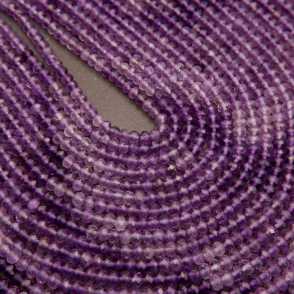 Amethyst · Ombre  · Microfaceted · Rondelle · 3x4mm, Tejas Beads, Beads