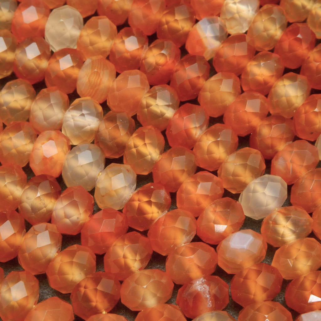 Faceted Orange Carnelian Beads.