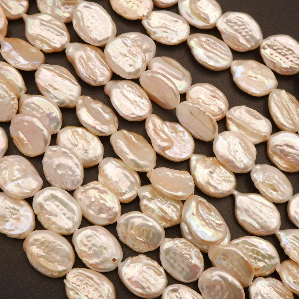 Freshwater Pearl · Oval · Beige · 14x18mm, Tejas Beads, Beads