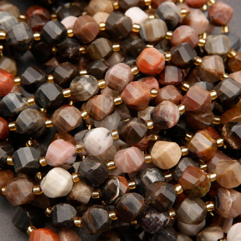 Petrified Wood · Faceted · Spiral Sphere · 8mm, 10mm, Tejas Beads, Beads