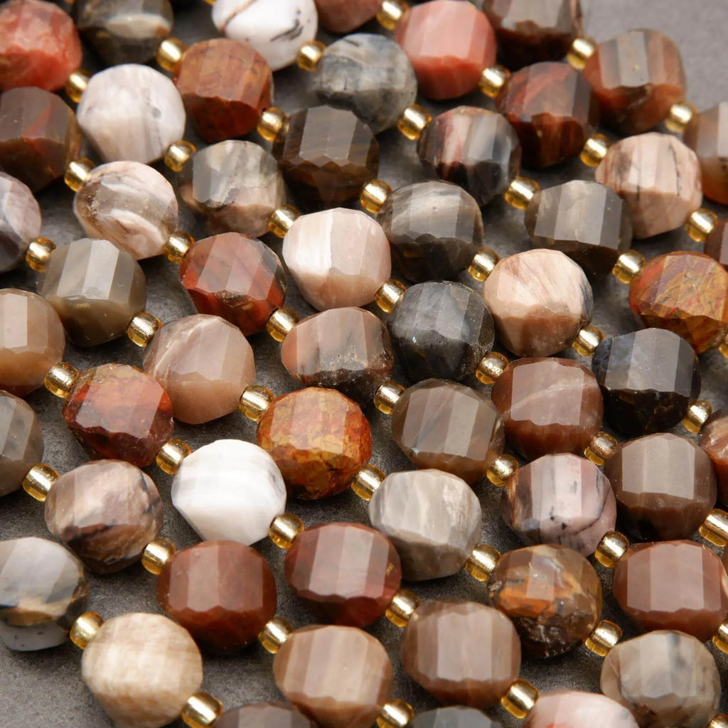 Petrified Wood · Faceted · Spiral Sphere · 8mm, 10mm, Tejas Beads, Beads