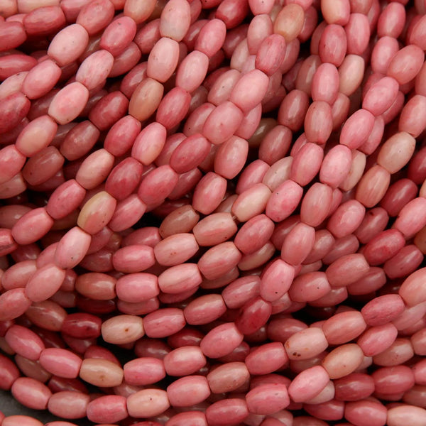 Pink Rhodonite · Smooth · Rice · 4.5mm, Tejas Beads, Beads