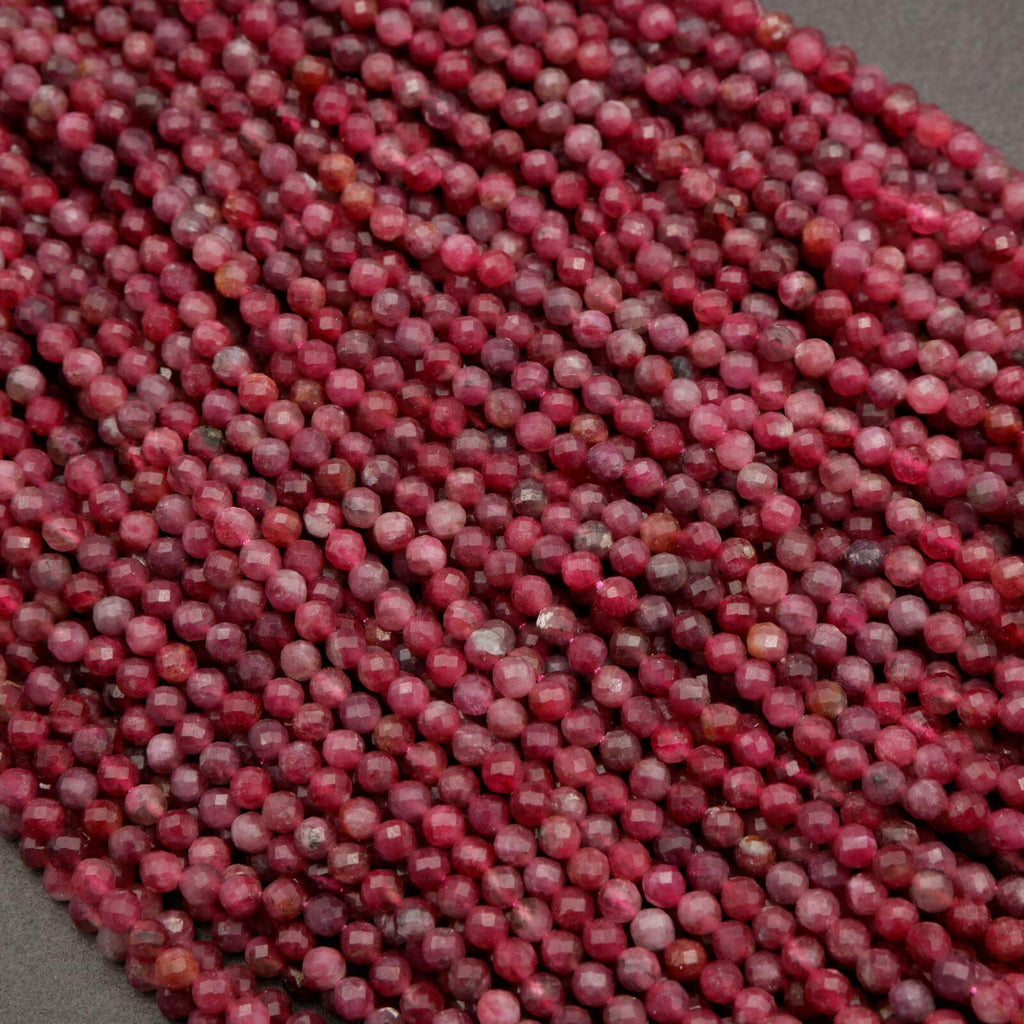 Pink Tourmaline · Microfaceted · Round · 3.5mm, Tejas Beads, Beads