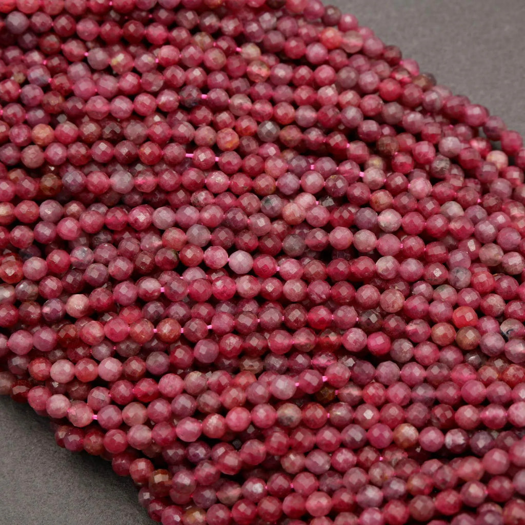 Pink Tourmaline · Microfaceted · Round · 3.5mm, Tejas Beads, Beads