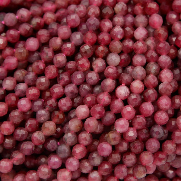 Pink Tourmaline · Microfaceted · Round · 3.5mm, Tejas Beads, Beads