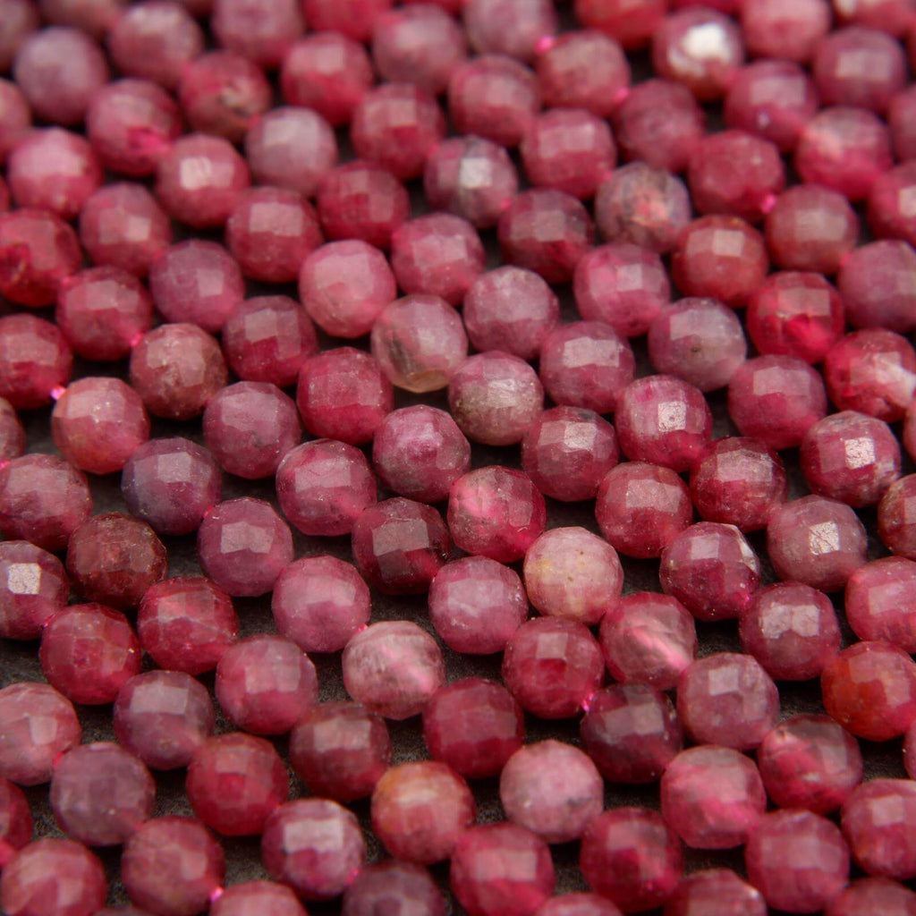 Pink Tourmaline · Microfaceted · Round · 3.5mm, Tejas Beads, Beads