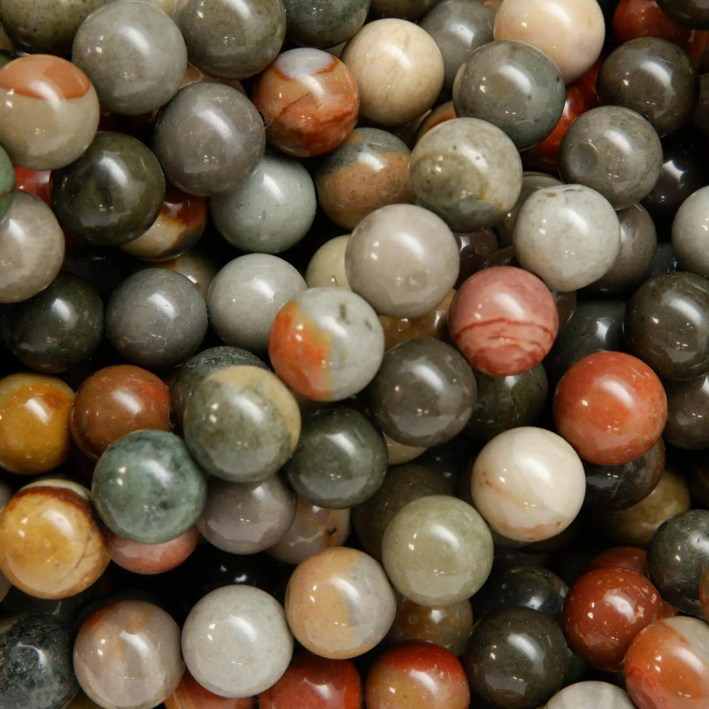 Polychrome jasper beads.