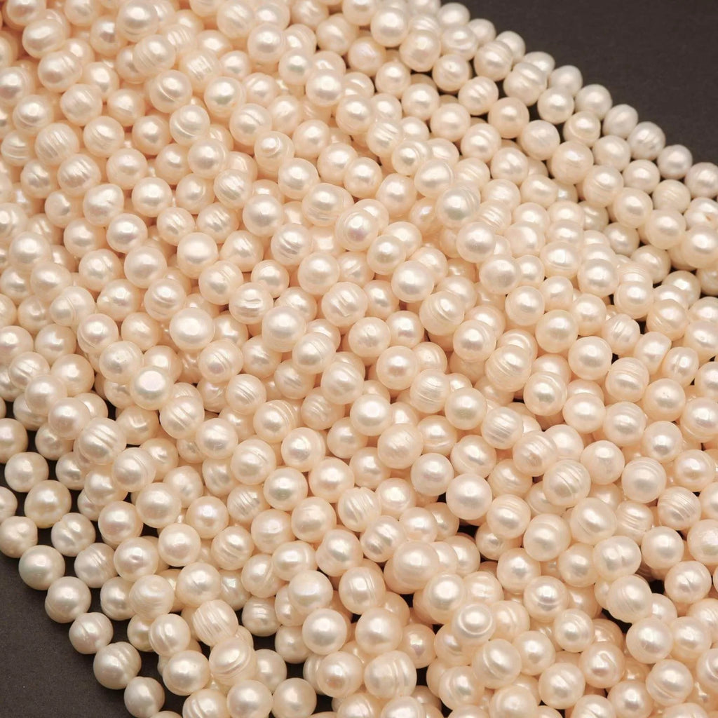 Freshwater Pearl · Potato · White · 8mm to 9mm, Tejas Beads, Beads