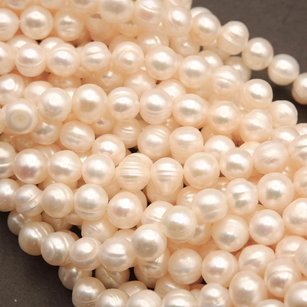 Freshwater Pearl · Potato · White · 8mm to 9mm, Tejas Beads, Beads