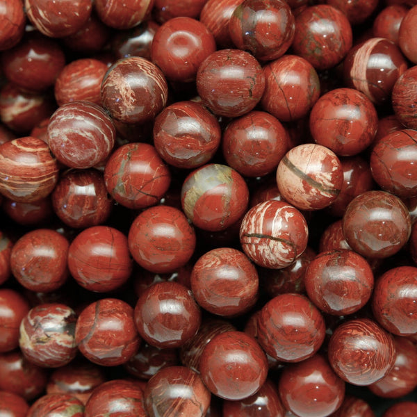 Round - Shaped Red Marble Beads Semi Precious Gemstones Size: 14x14mm  Crystal Energy Stone Healing Power for Jewelry Making 