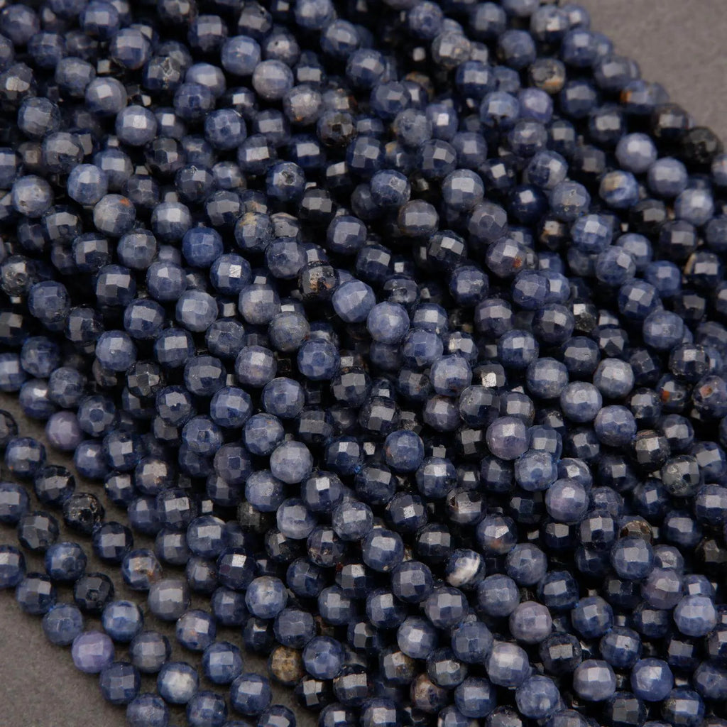 Blue Sapphire · Microfaceted · Round · 3.5mm, Tejas Beads, Beads