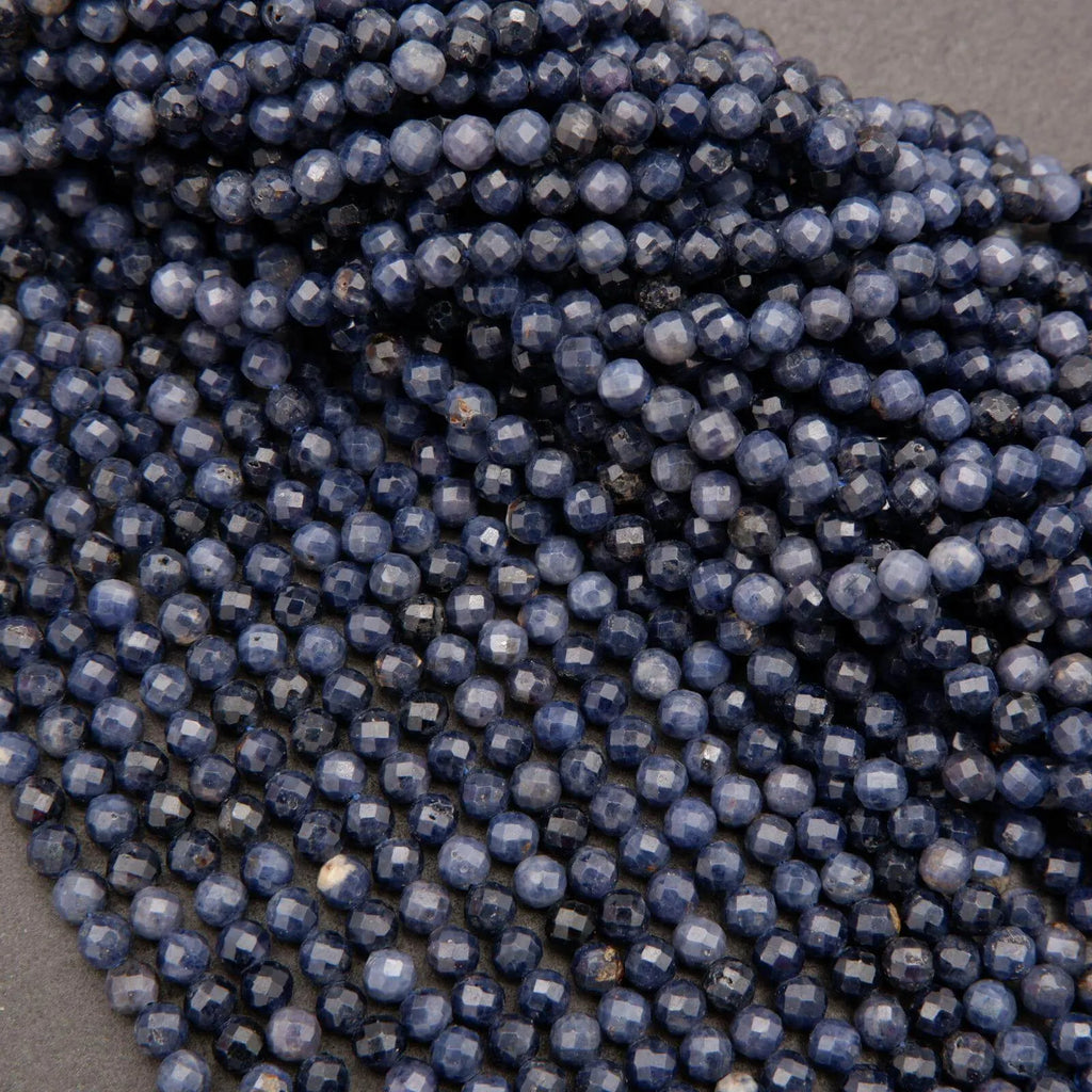 Blue Sapphire · Microfaceted · Round · 3.5mm, Tejas Beads, Beads