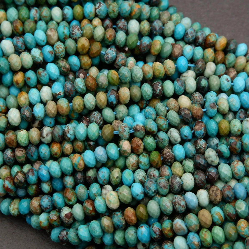 Turquoise · Faceted · Rondelle · 5mm, 5.8mm, Tejas Beads, Beads