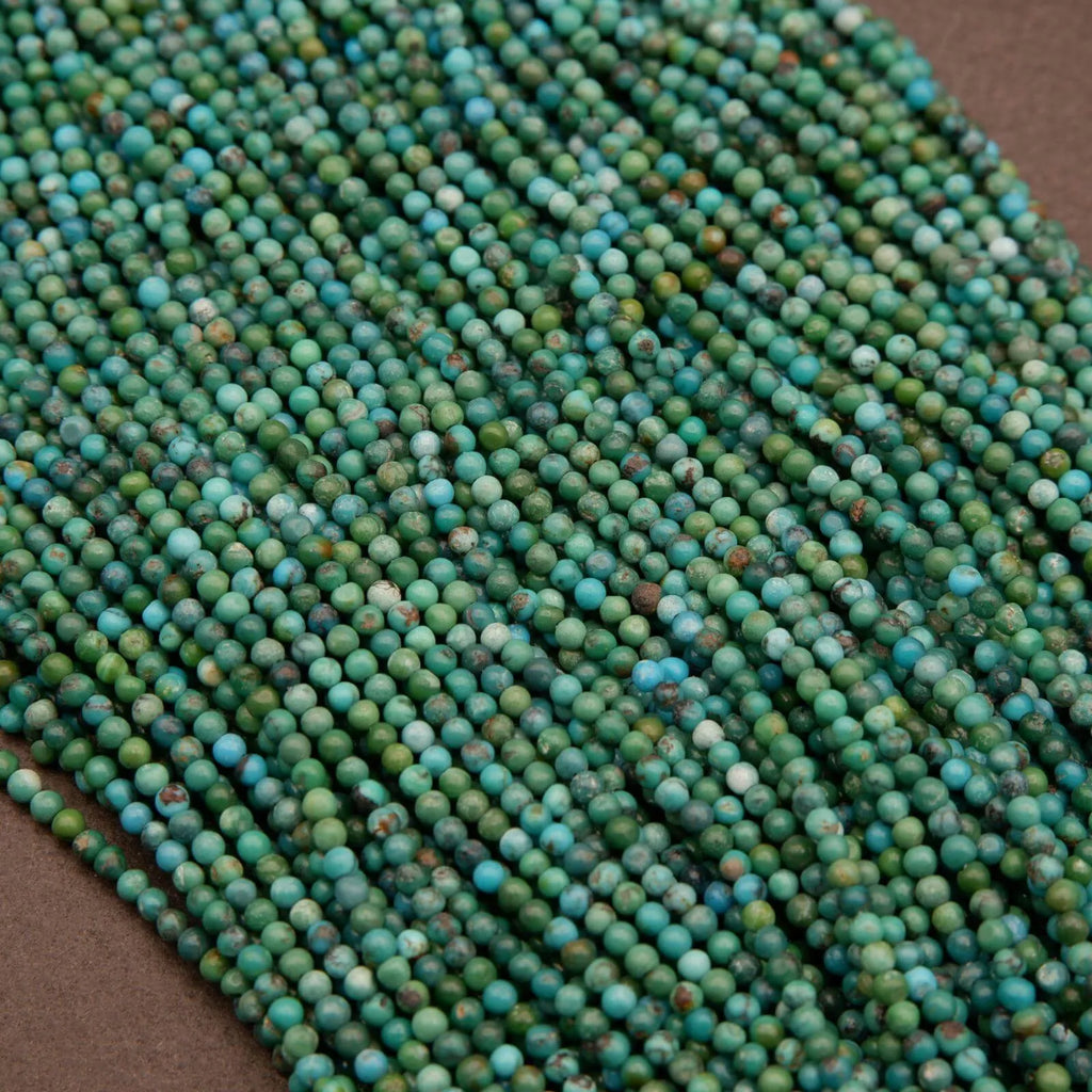 Turquoise · Smooth · Round · 2mm, Tejas Beads, Beads