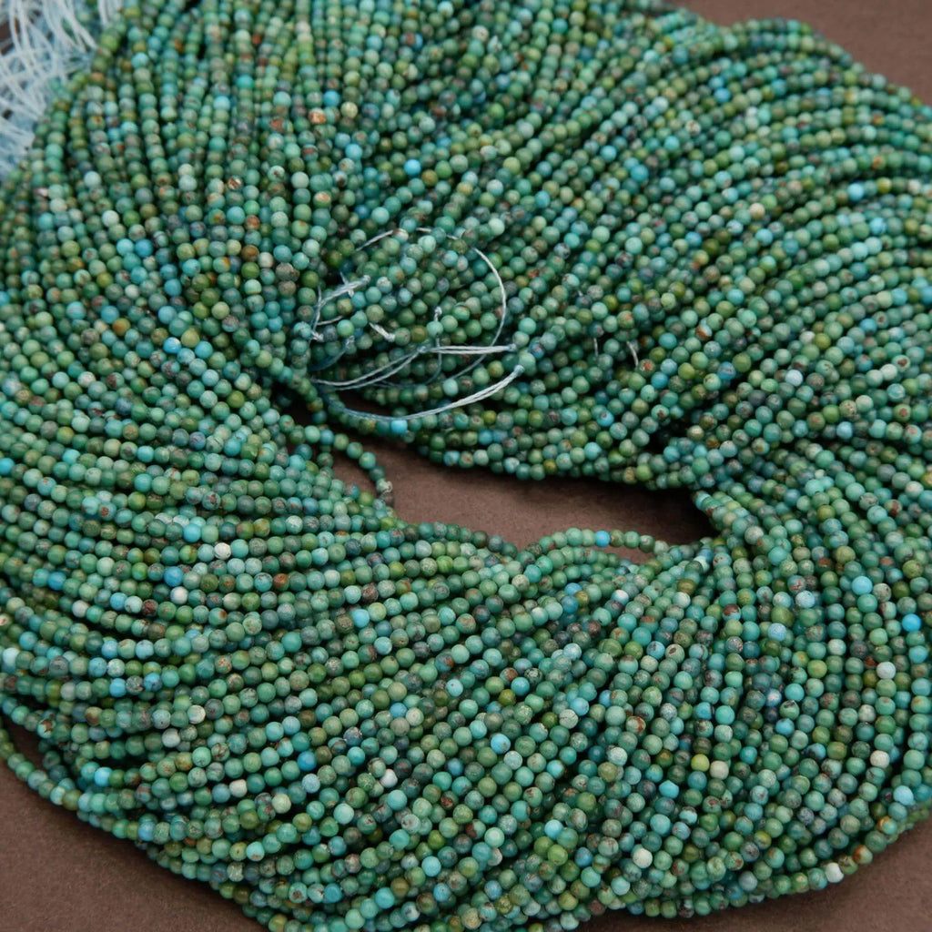 Turquoise · Smooth · Round · 2mm, Tejas Beads, Beads