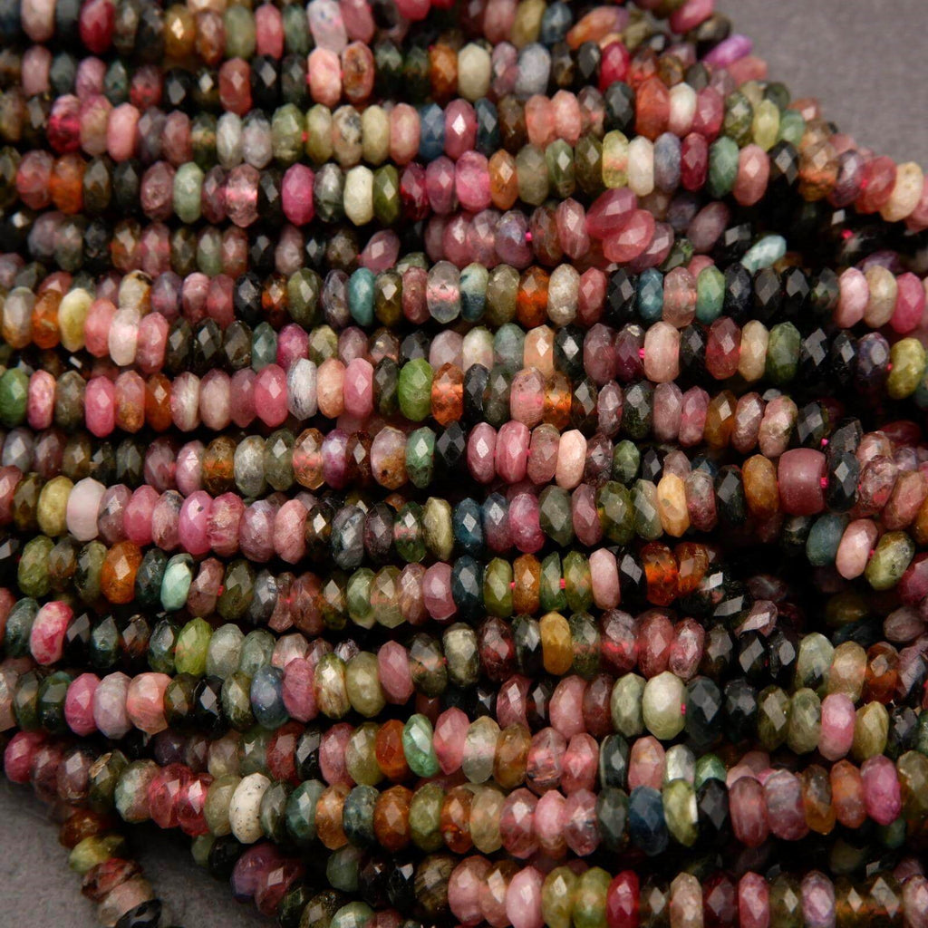 Watermelon Tourmaline · Faceted · Rondelle · 5mm, Tejas Beads, Beads