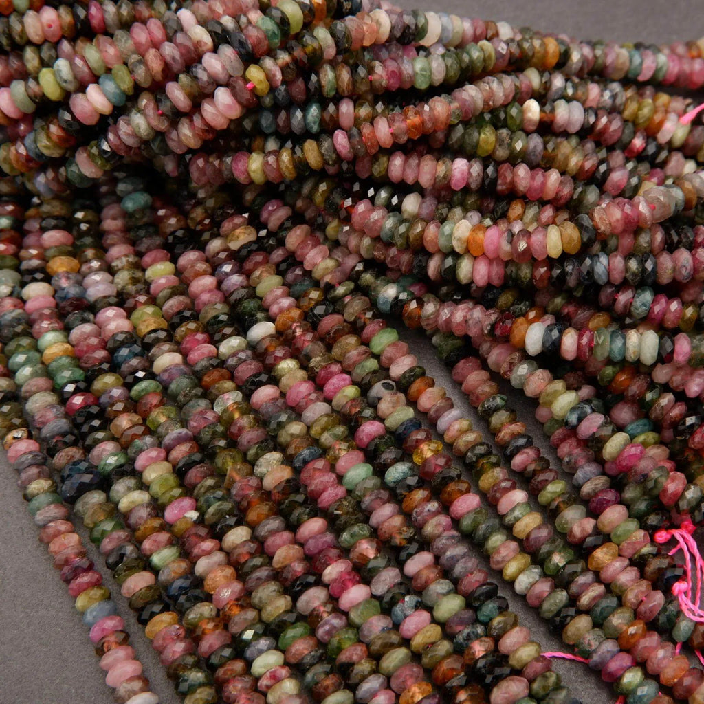 Watermelon Tourmaline · Faceted · Rondelle · 5mm, Tejas Beads, Beads