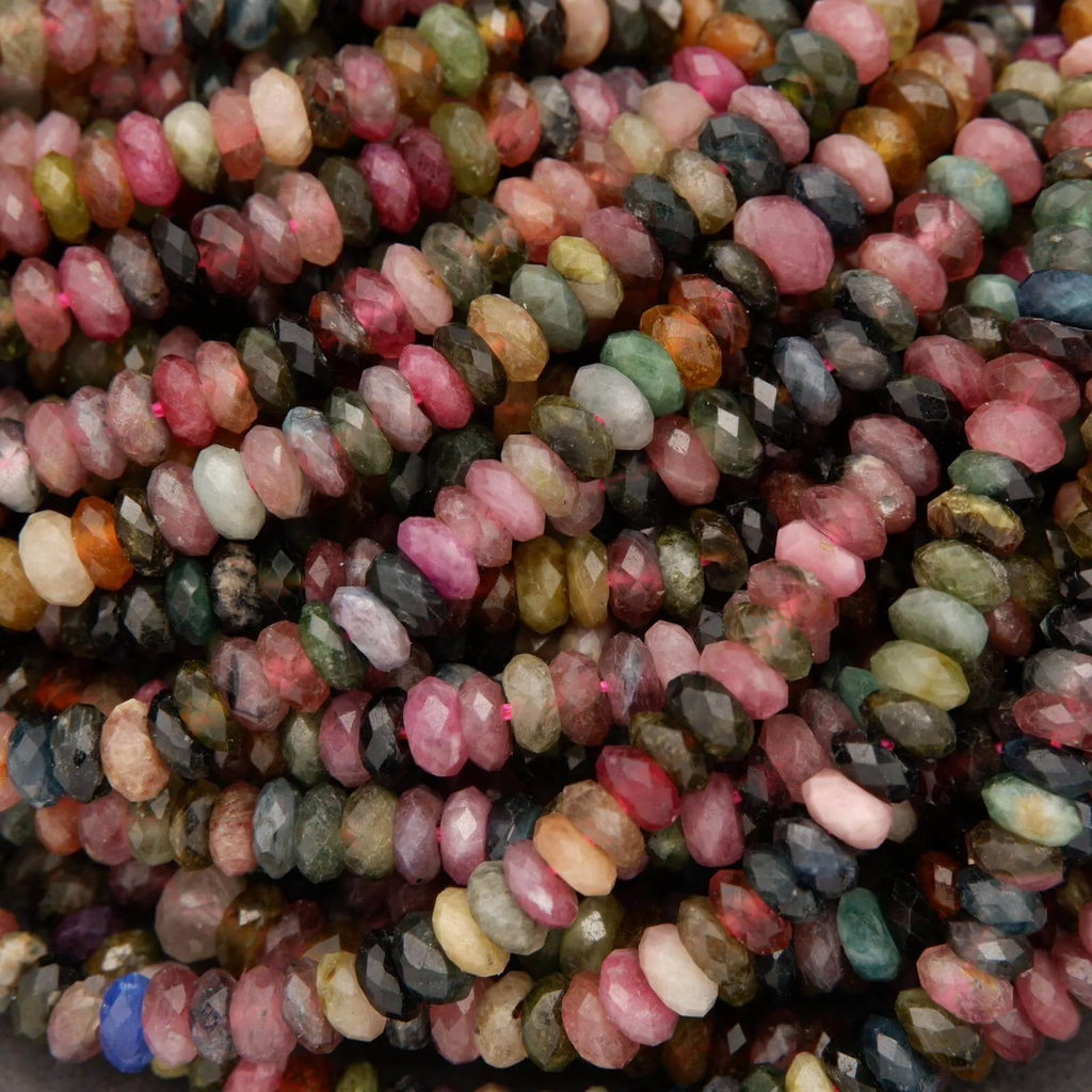 Watermelon Tourmaline · Faceted · Rondelle · 5mm, Tejas Beads, Beads