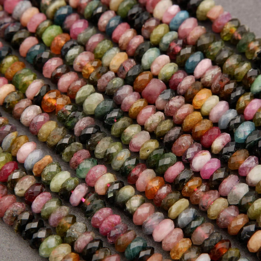 Watermelon Tourmaline · Faceted · Rondelle · 5mm, Tejas Beads, Beads