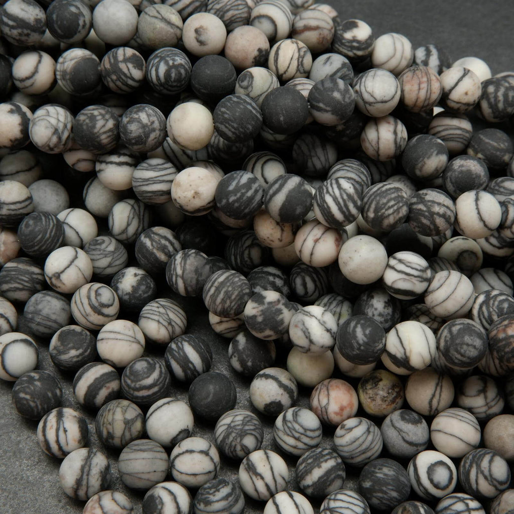 Black Picasso Jasper Beads.