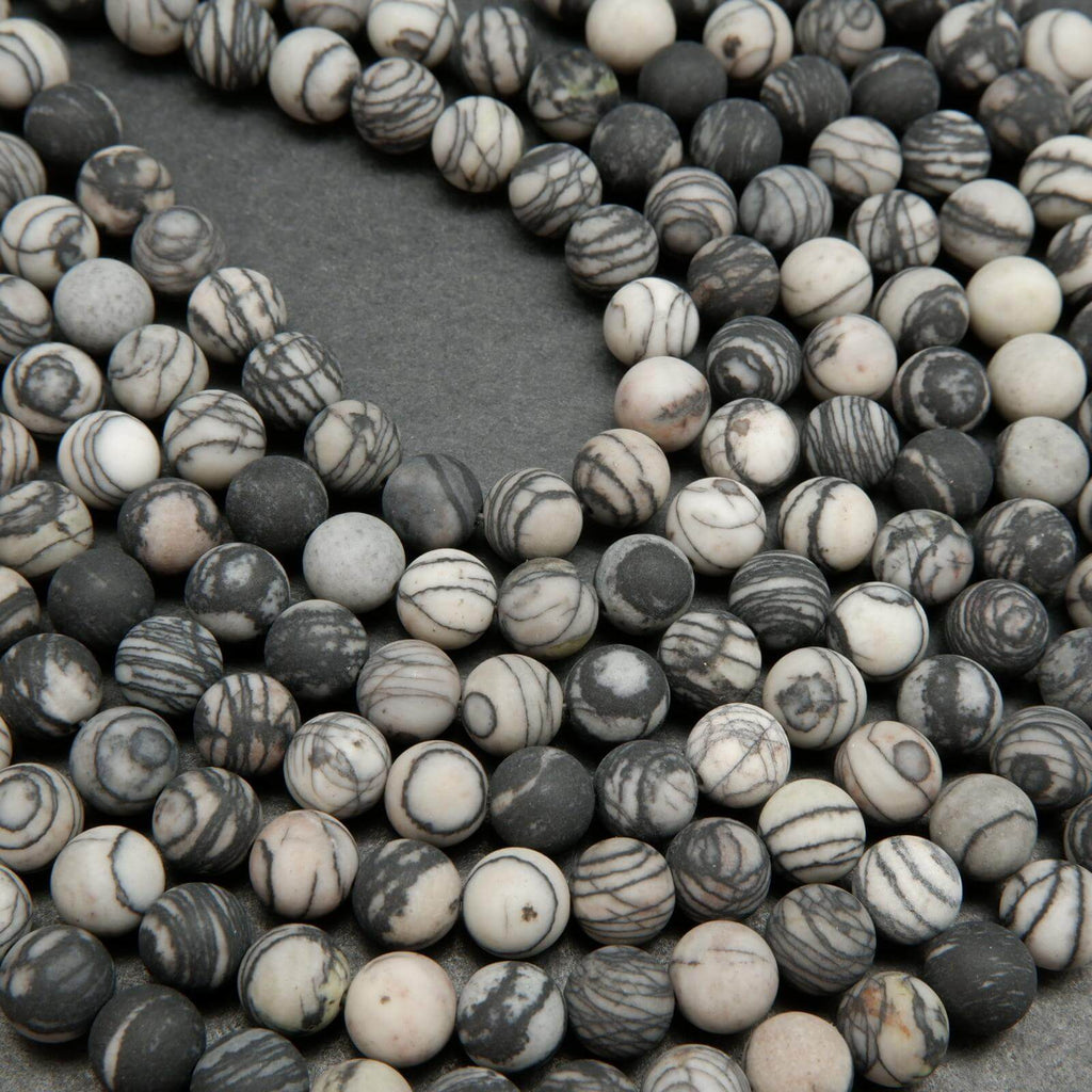 Black Picasso Jasper Beads.