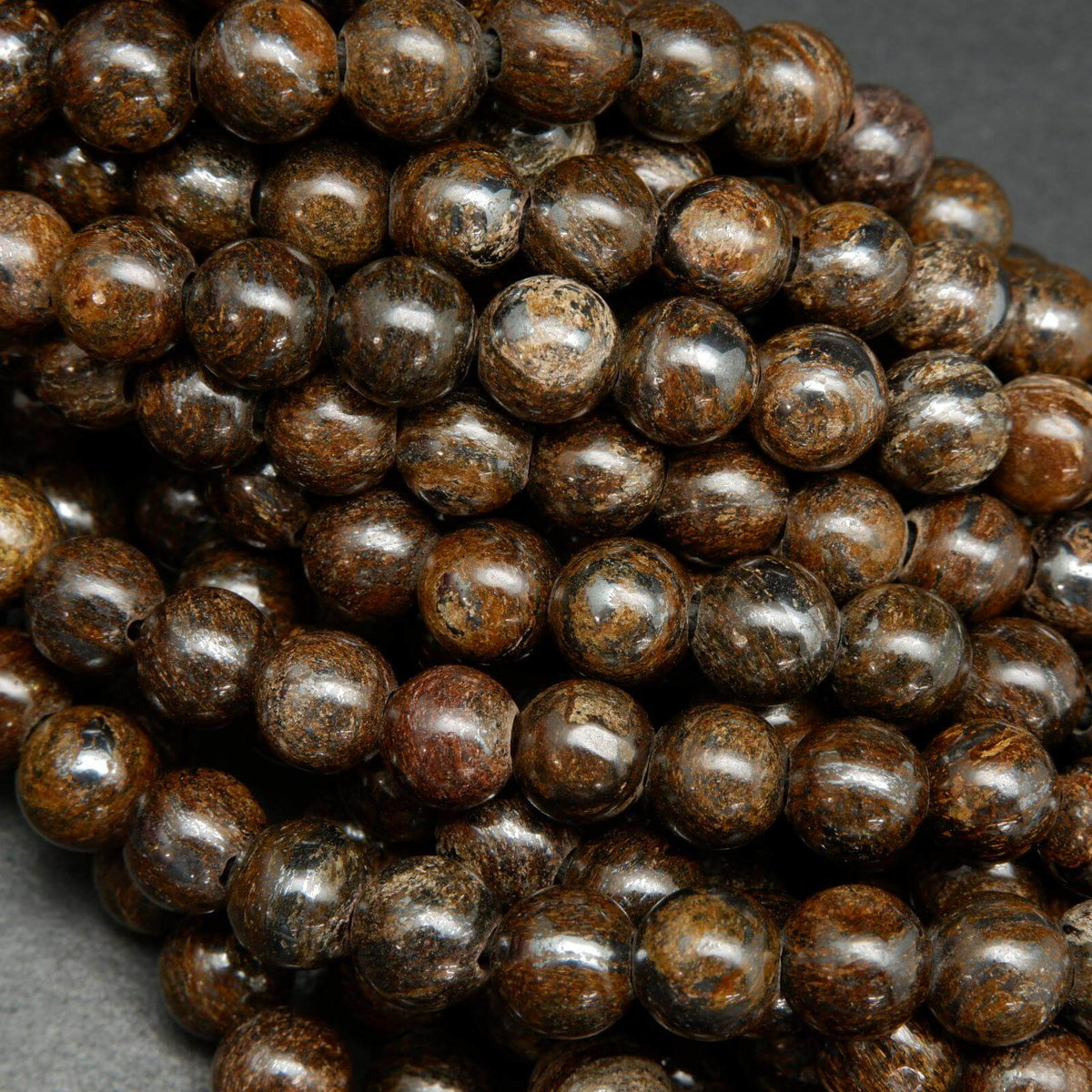 10 Strands 10mm Bronzite Gemstone Brown Grade AA Round Loose Beads 15.5 inch Full Strand BULK LOT (90184558-844 x10) shops