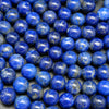 Round Lapis Lazuli Beads with Pyrite and Calcite Inclusions