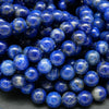 Round Lapis Lazuli Beads with Pyrite and Calcite Inclusions