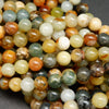 Natural Flower Jade Beads | Round Polished Finish