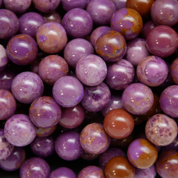Elegant Purple Glass Beads for Jewelry Making, 8mm Polished Round Bead